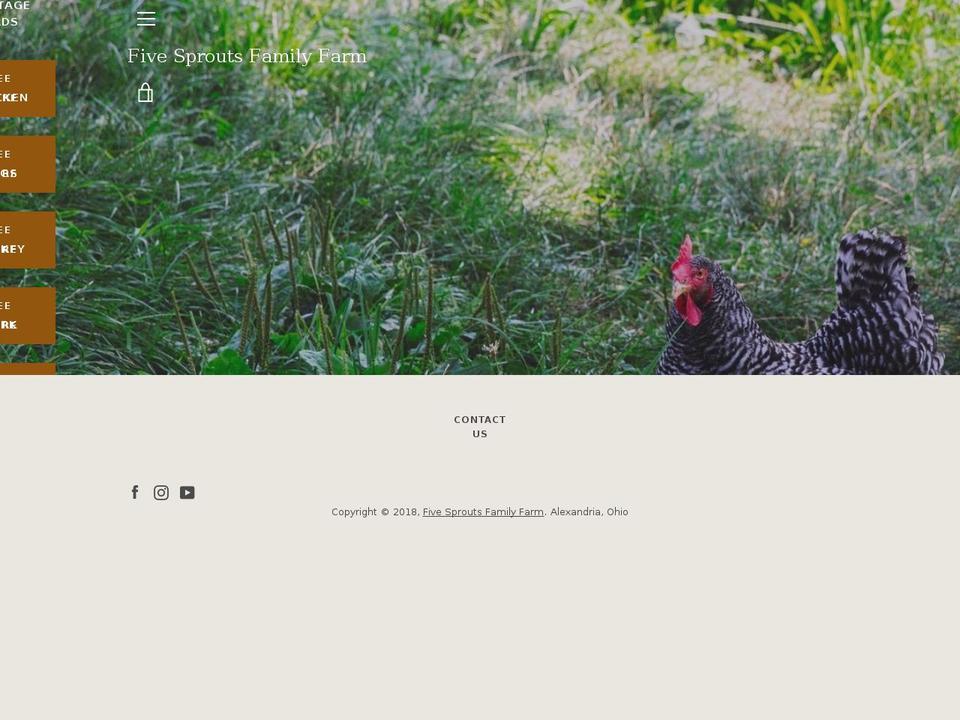 fivesproutsfamilyfarm.com — Shopify storefront screenshot