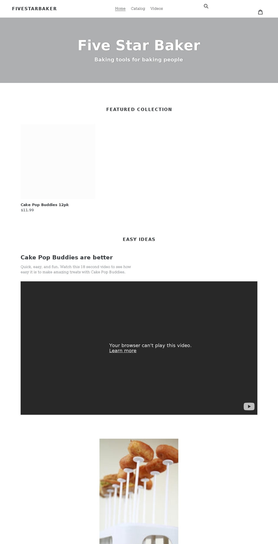 fivestarbaker.com shopify website screenshot