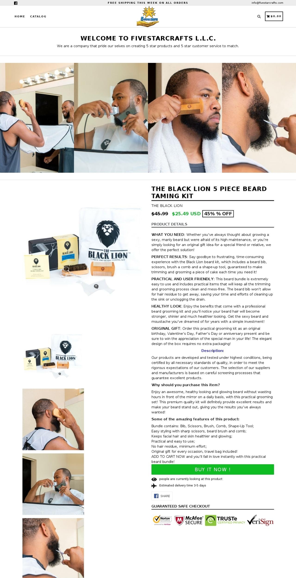 fivestarcrafts.com — Shopify storefront screenshot