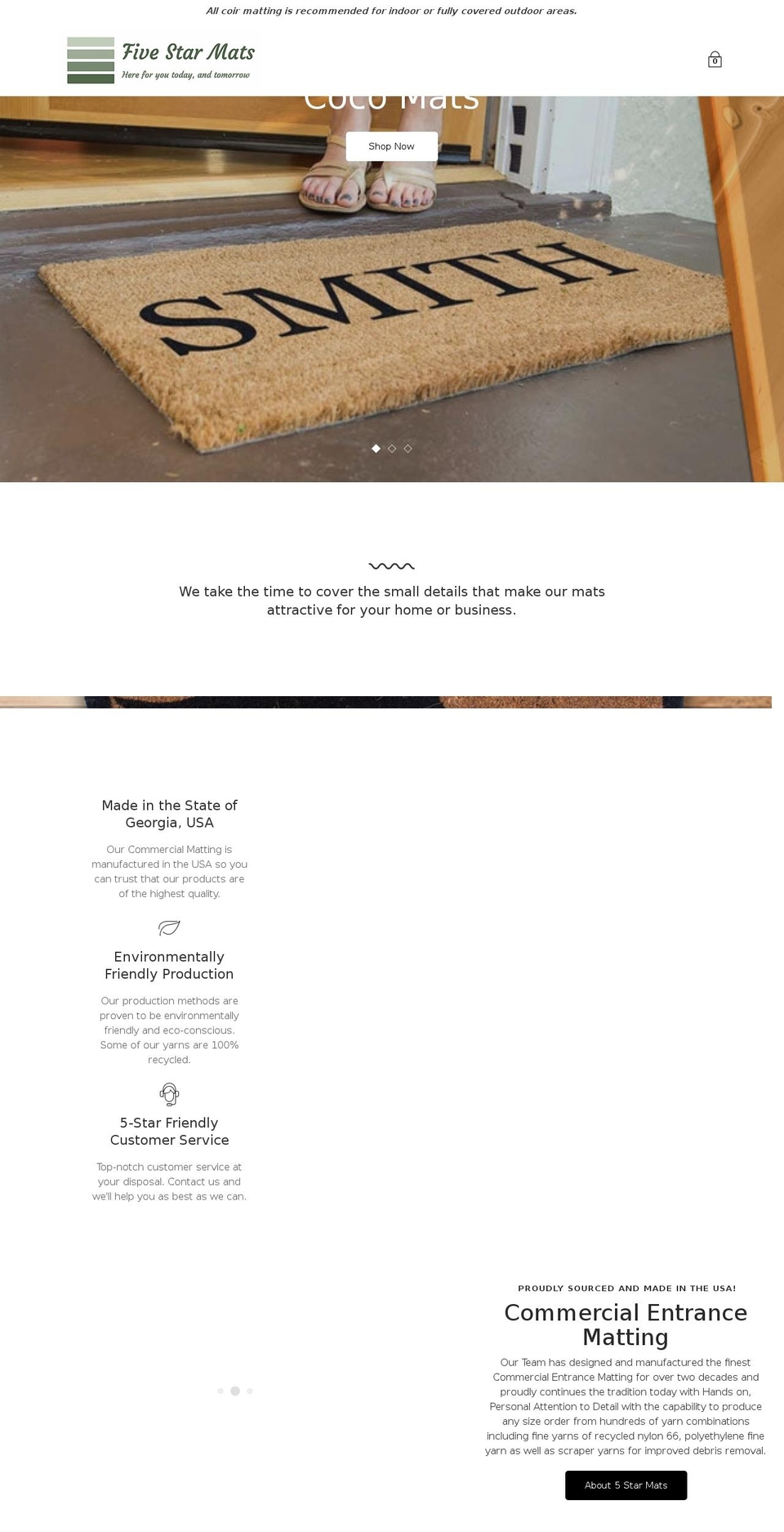 fivestarmats.com shopify website screenshot