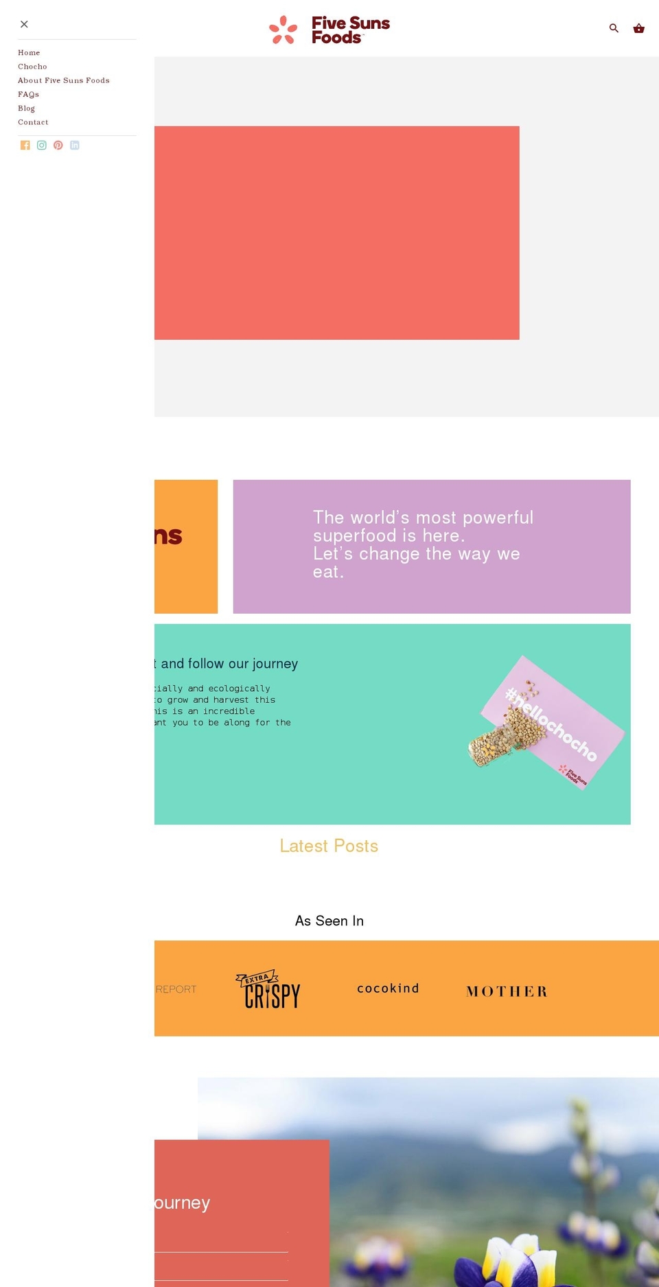 fivesunsfoods.com shopify website screenshot