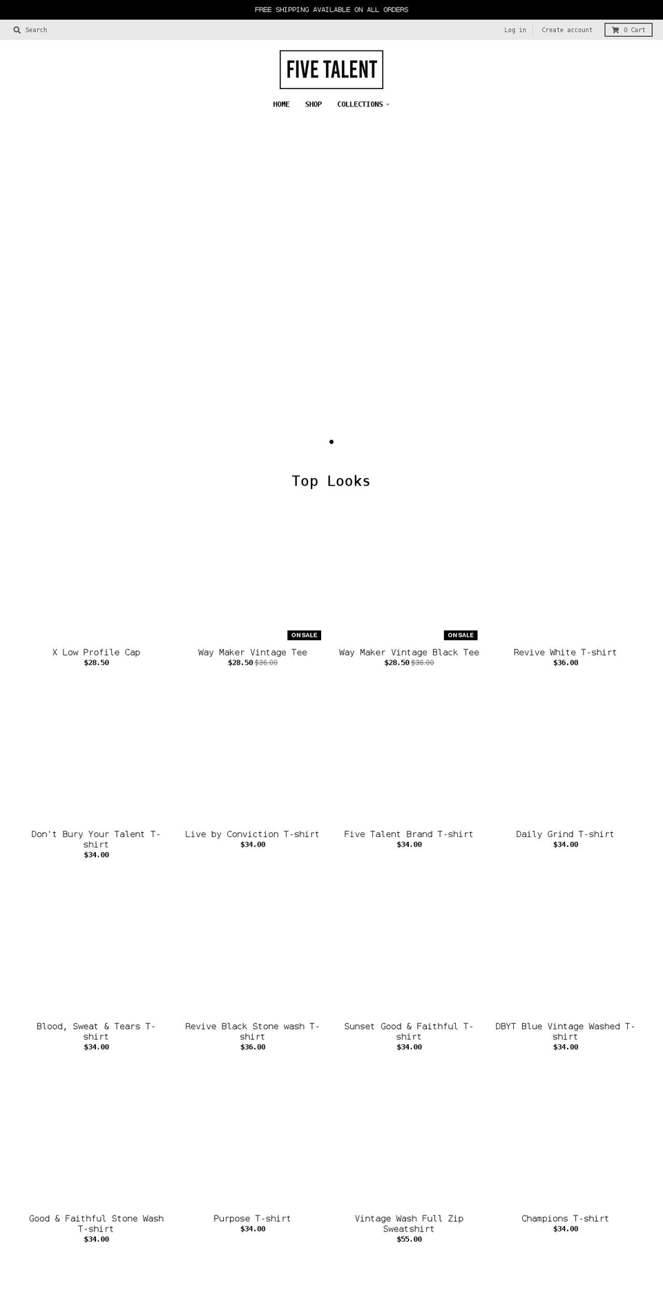 fivetalentclothing.com shopify website screenshot