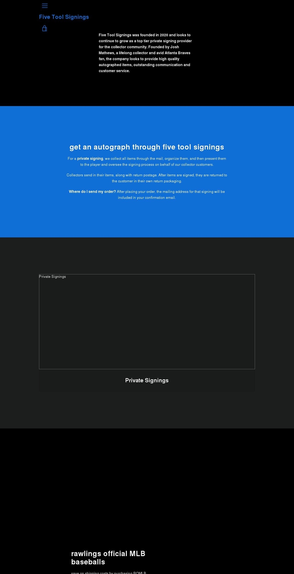 fivetoolsignings.com shopify website screenshot