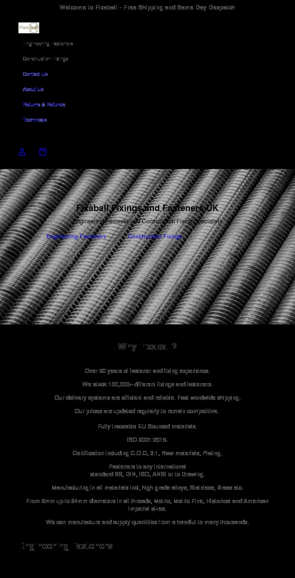 fixaball.co.uk shopify website screenshot