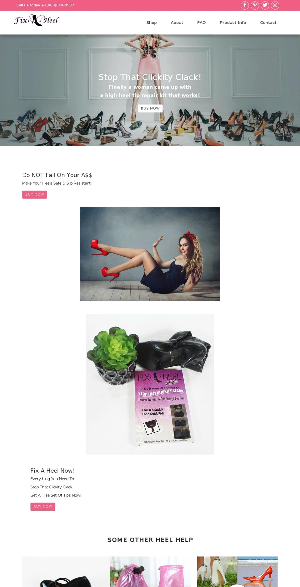 fixaheelnow.com — Shopify storefront screenshot