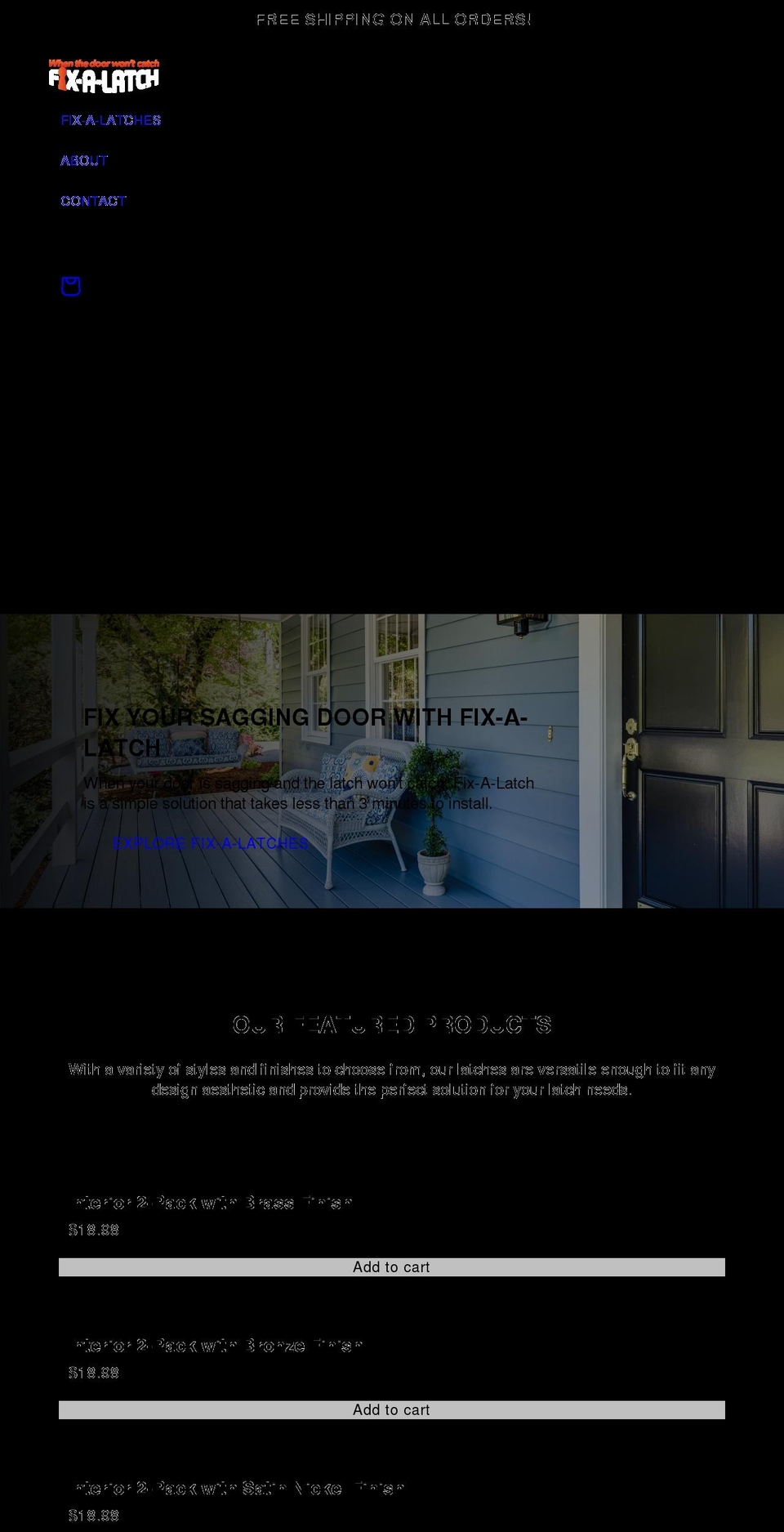 fixalatch.com shopify website screenshot