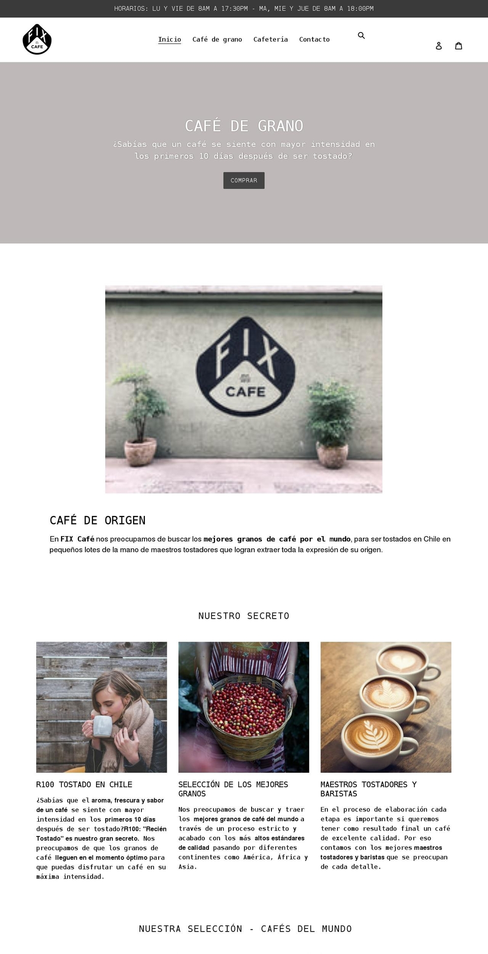 fixcafe.cl shopify website screenshot