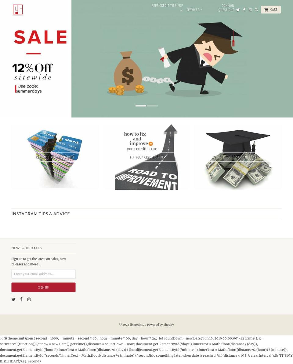 fixcredit101.com shopify website screenshot
