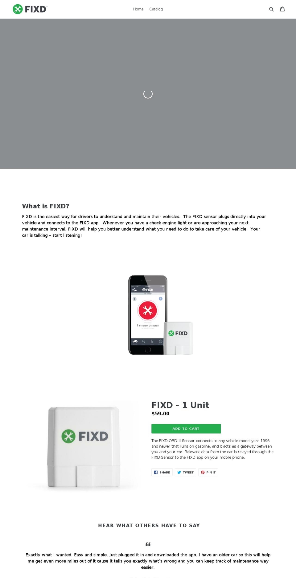 fixd-automotive.myshopify.com shopify website screenshot