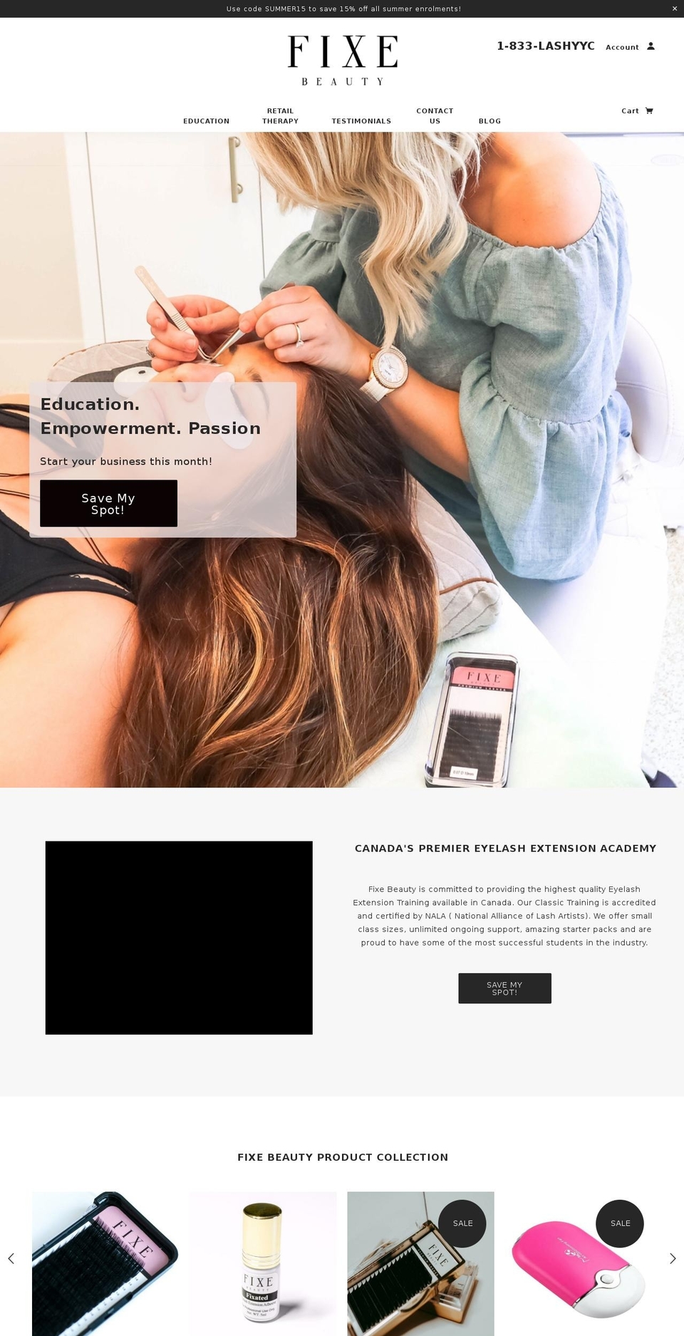 fixebeauty.biz shopify website screenshot