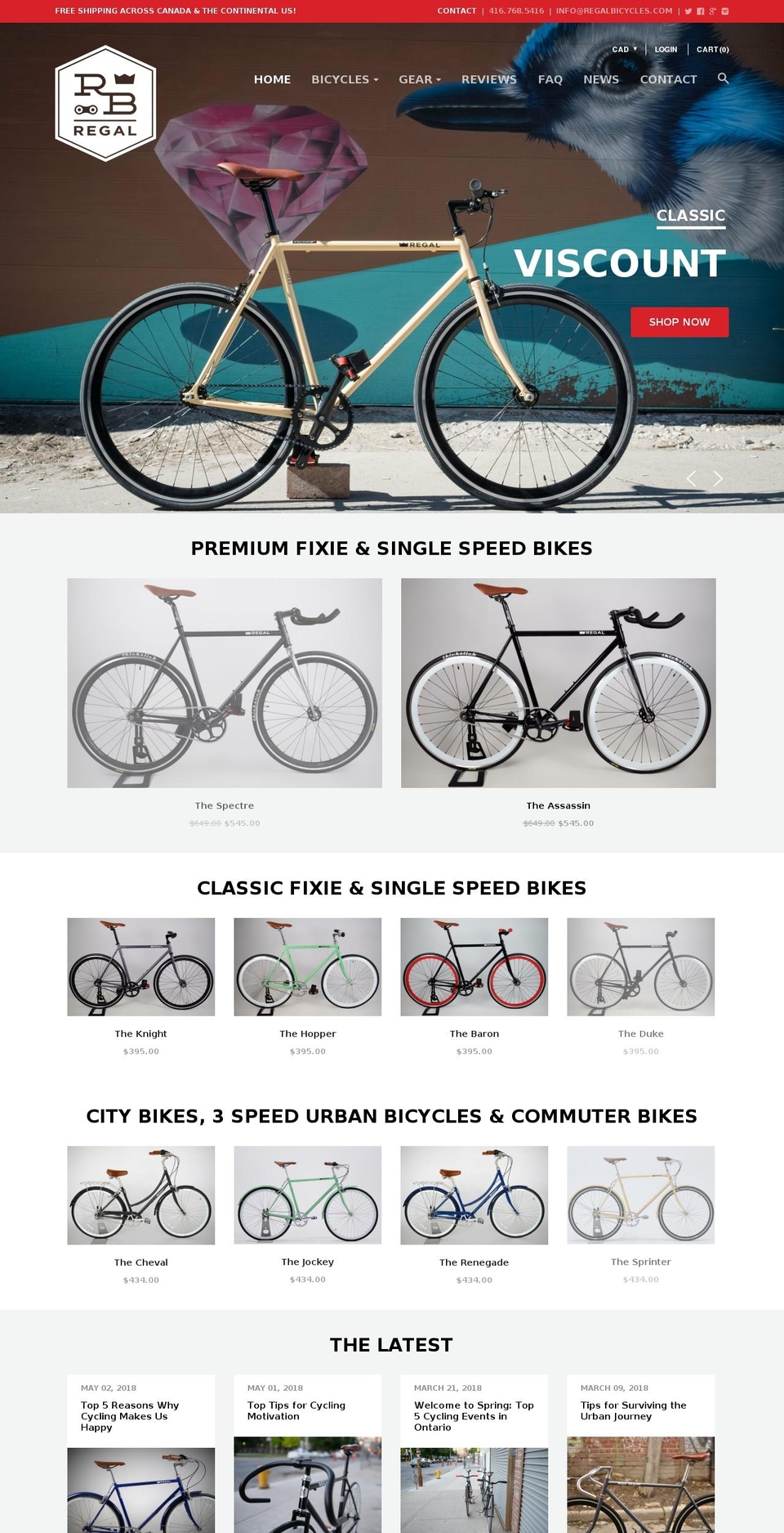 fixiebikes.ca shopify website screenshot
