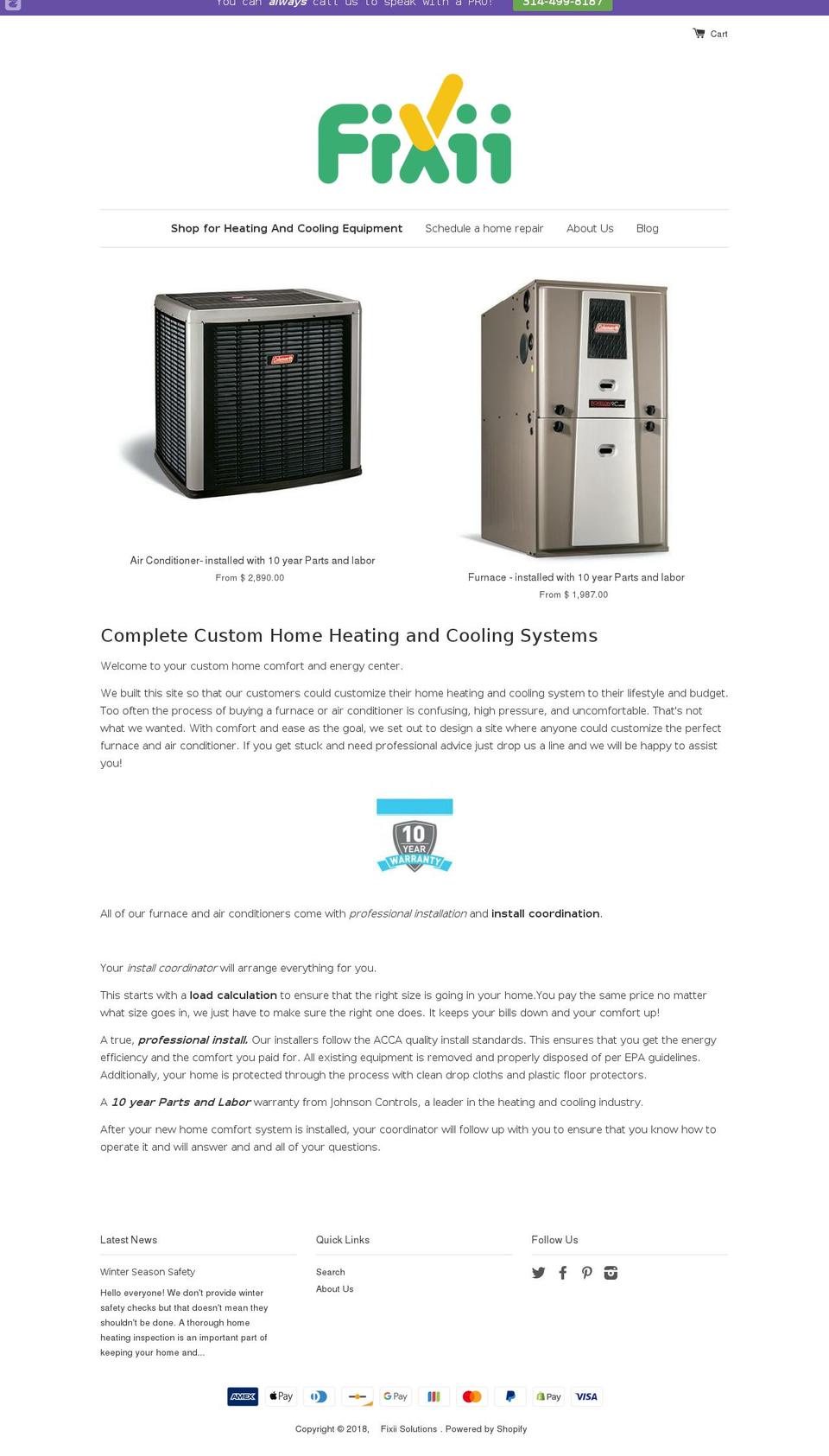 fixiiprosolutions.com — Shopify storefront screenshot