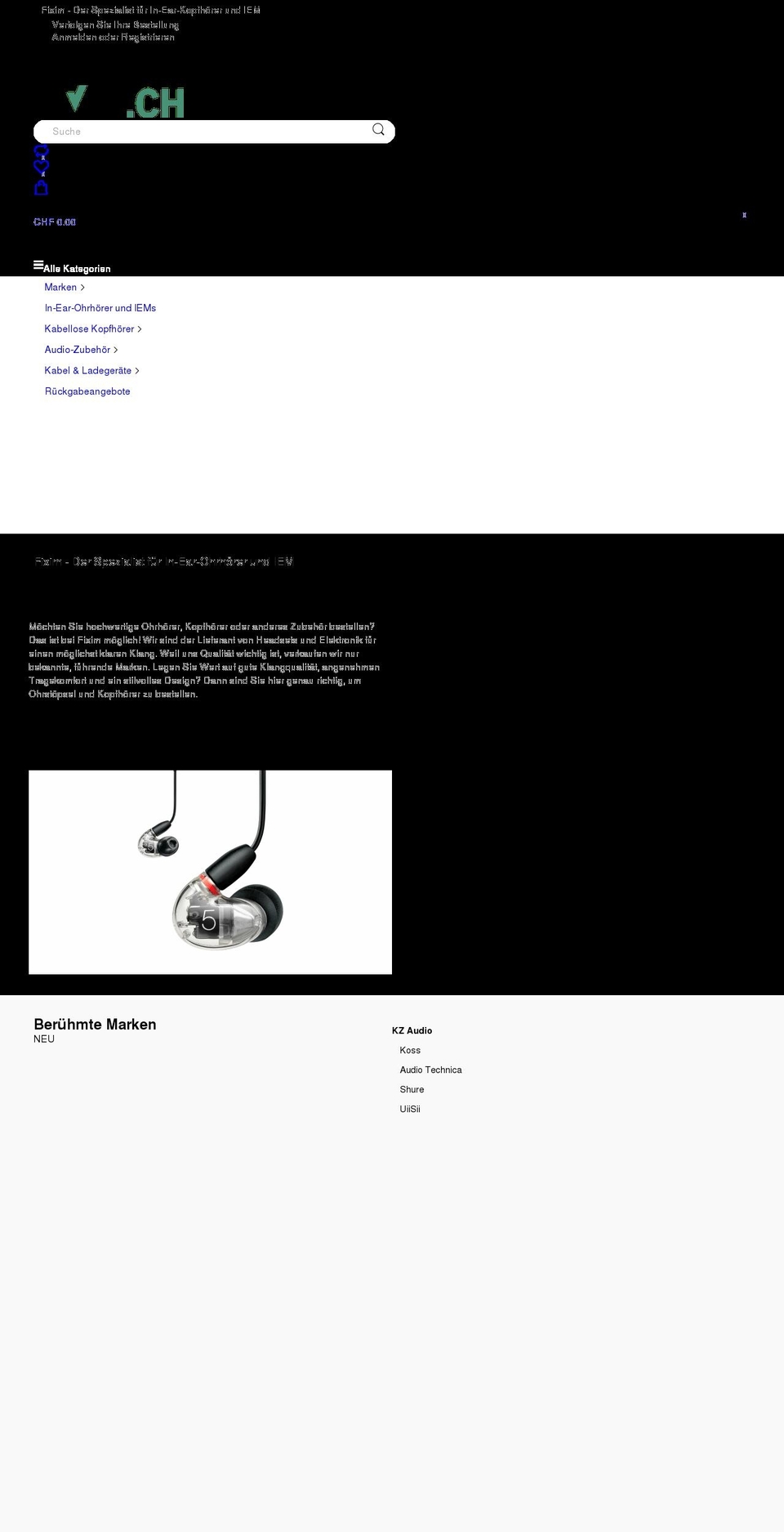 Fiximnl - X Shopify theme site example fixim.ch