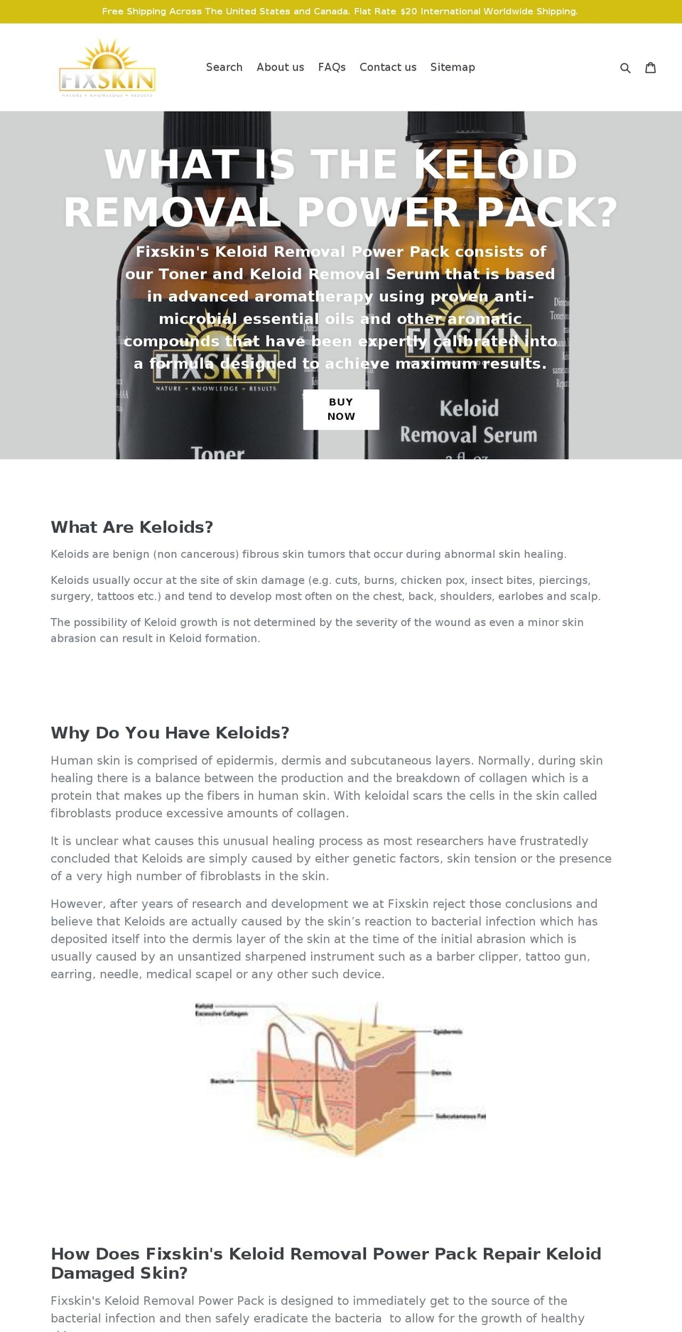 fixkeloidskin.com — Shopify storefront screenshot