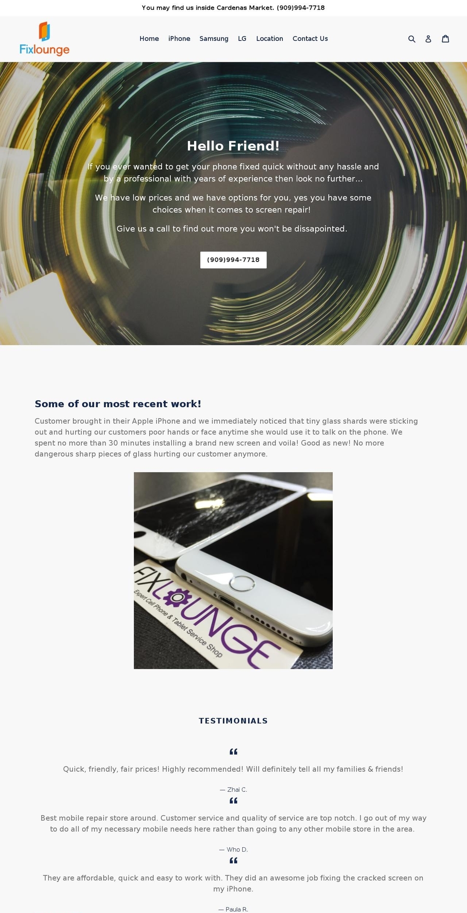 fixlounge.com shopify website screenshot