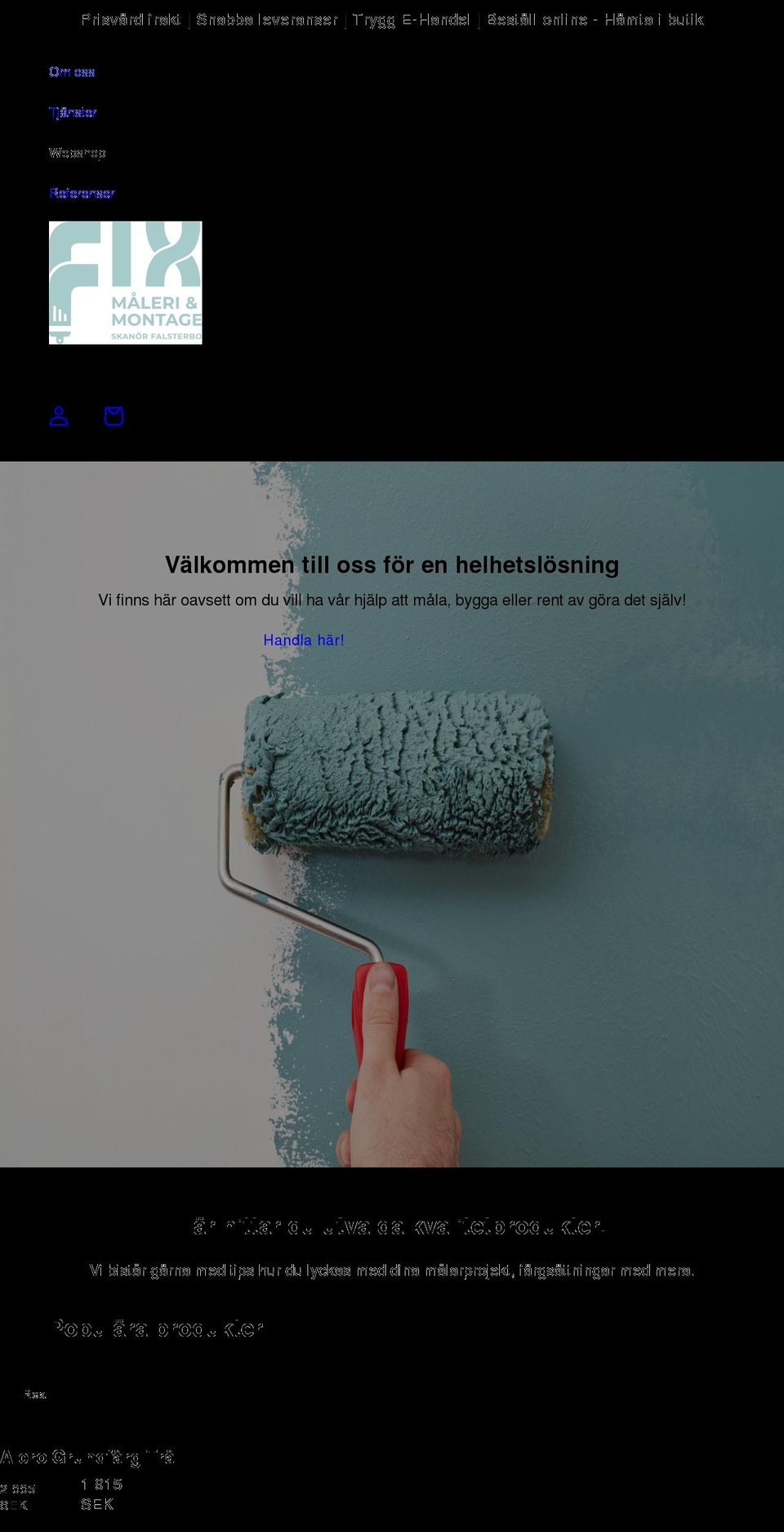 fixmaleri.se shopify website screenshot