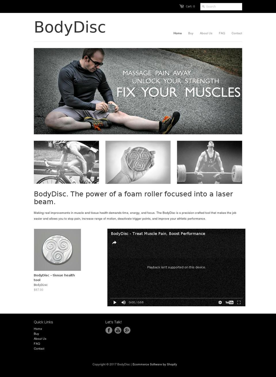 fixmusclepain.info shopify website screenshot