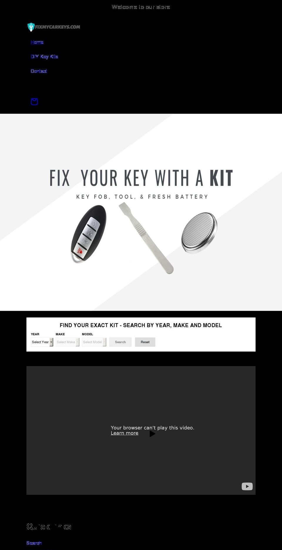 fixmycarkeys.com shopify website screenshot