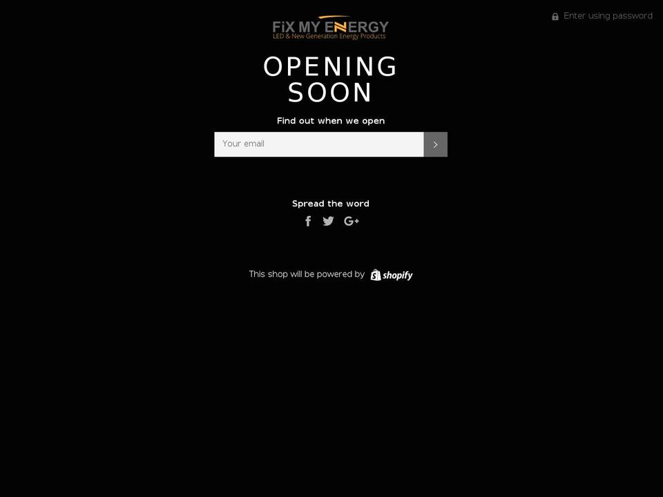 fixmyenergy.com shopify website screenshot