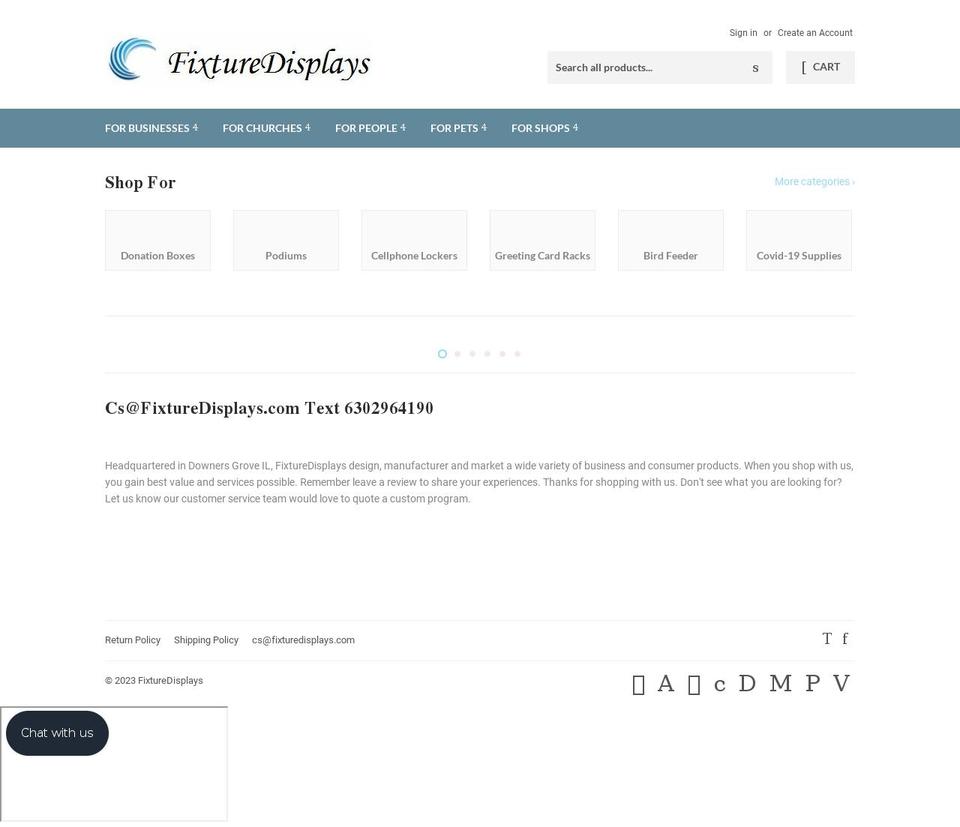 fixturedisplays.net shopify website screenshot