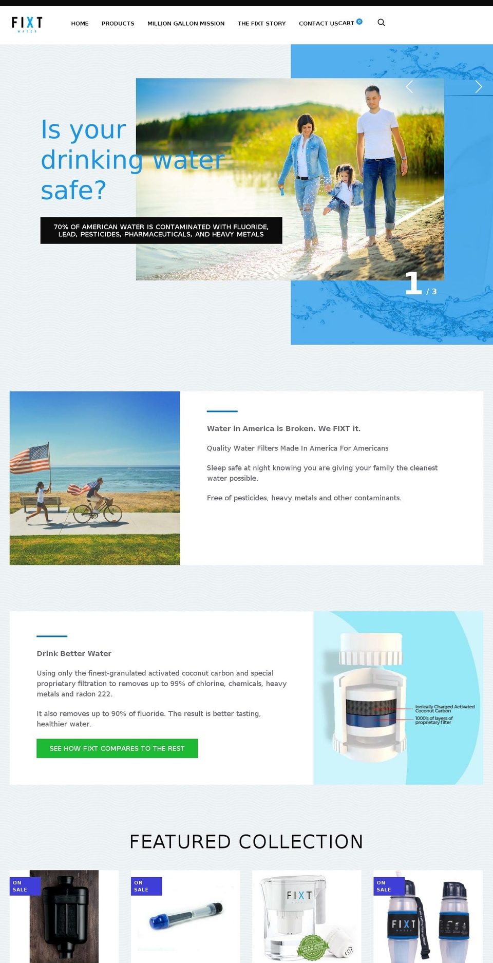 fixtwaterpitcher.com — Shopify storefront screenshot