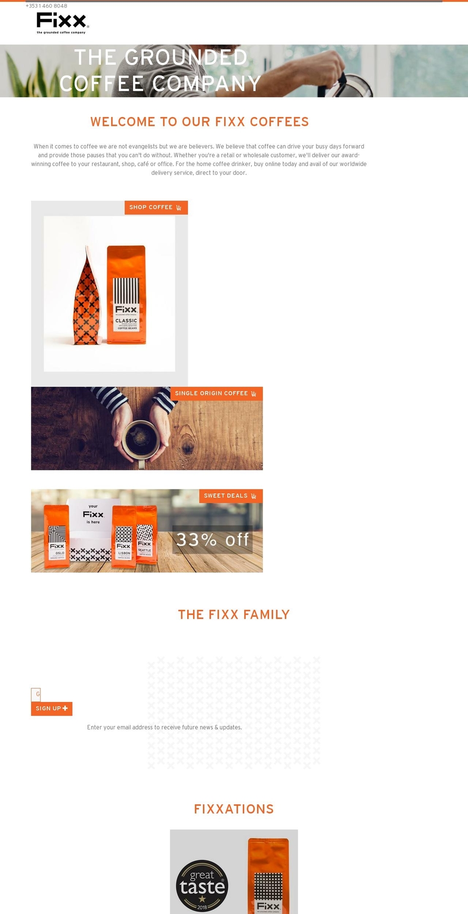 fixxcoffee.com shopify website screenshot