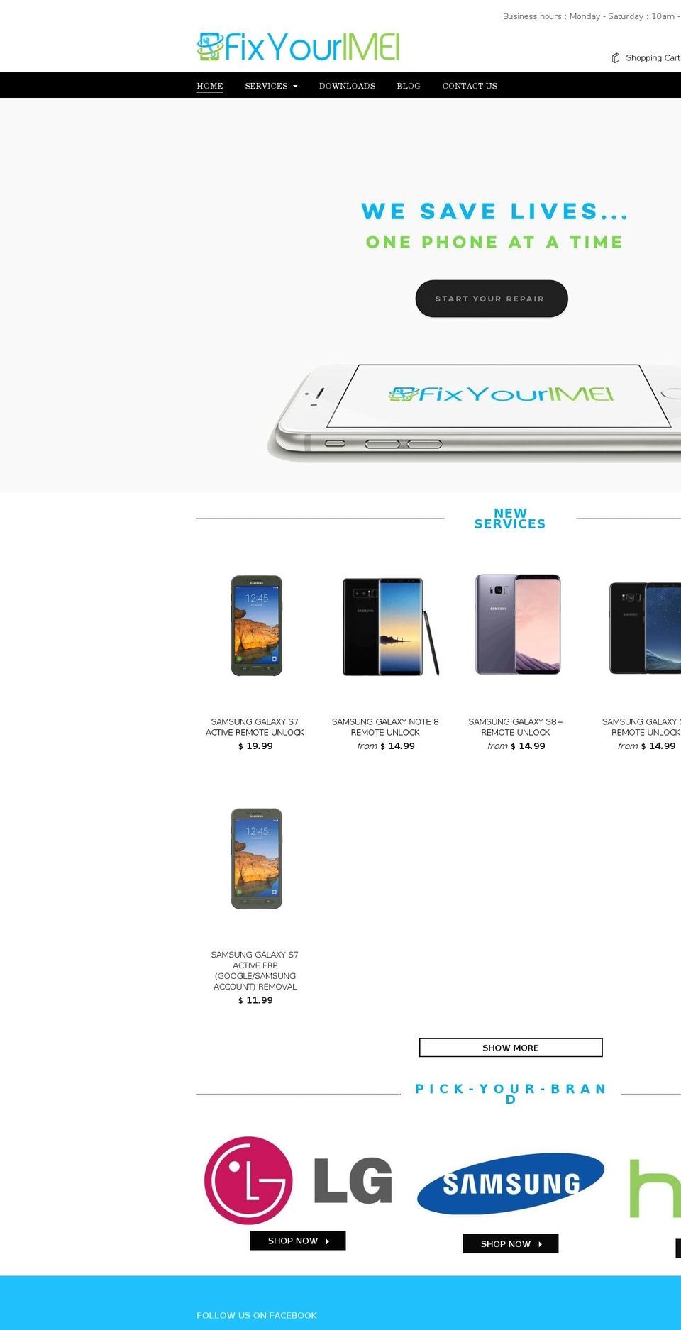 fixyourimei.com — Shopify storefront screenshot