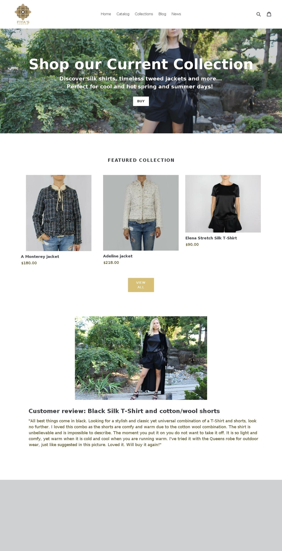 premiere Shopify theme site example fiyasfashion.com