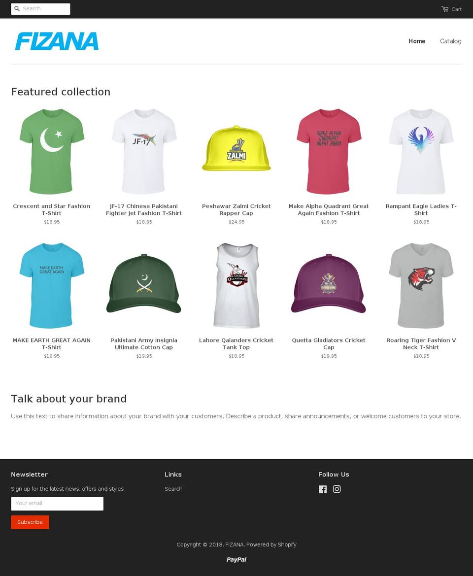 fizana.com — Shopify storefront screenshot