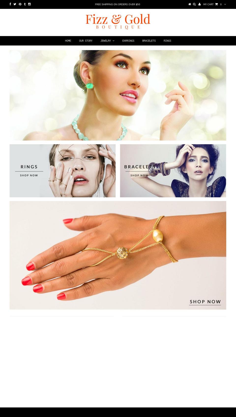 fizzandgold.com — Shopify storefront screenshot