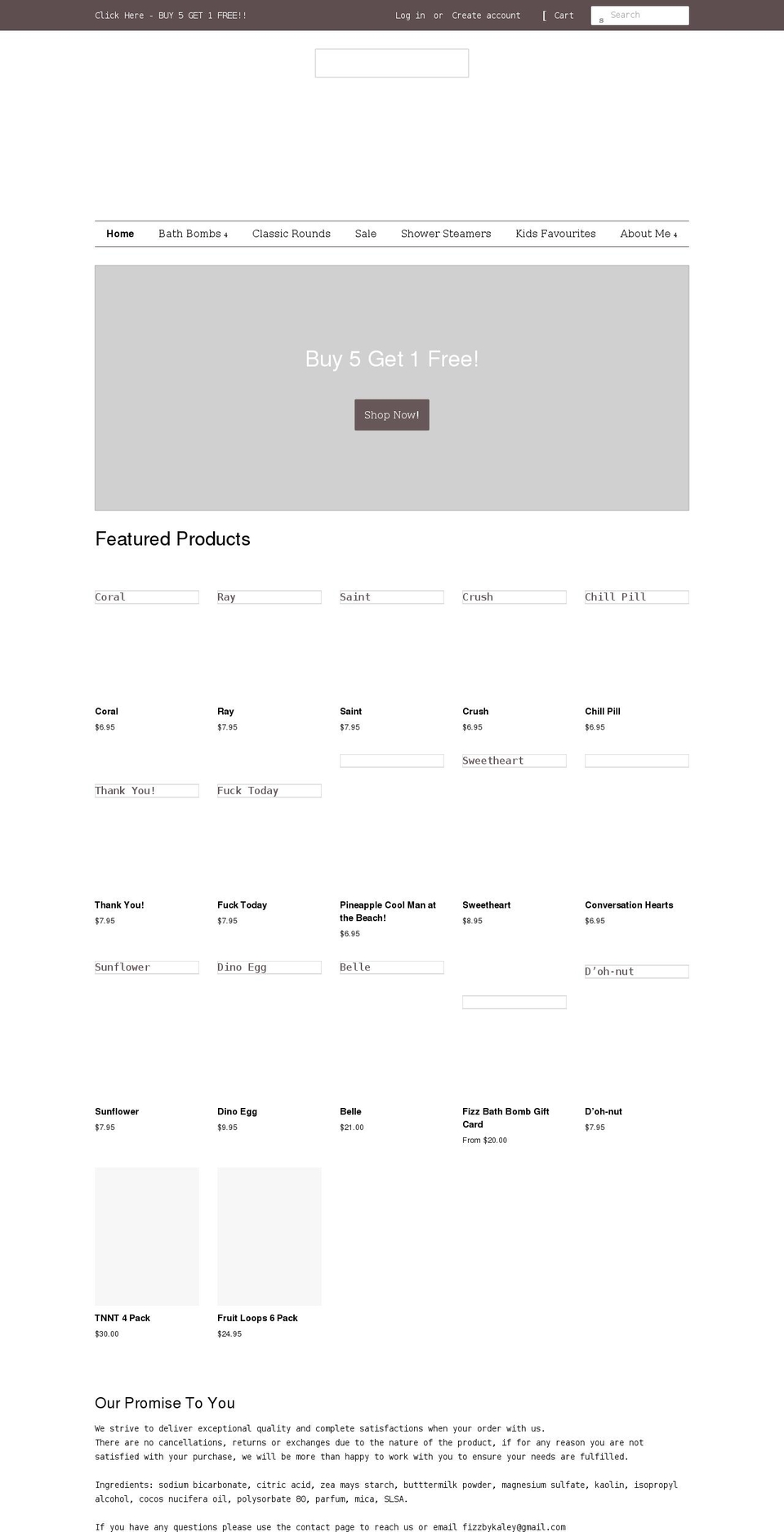 fizzbathbomb.com shopify website screenshot