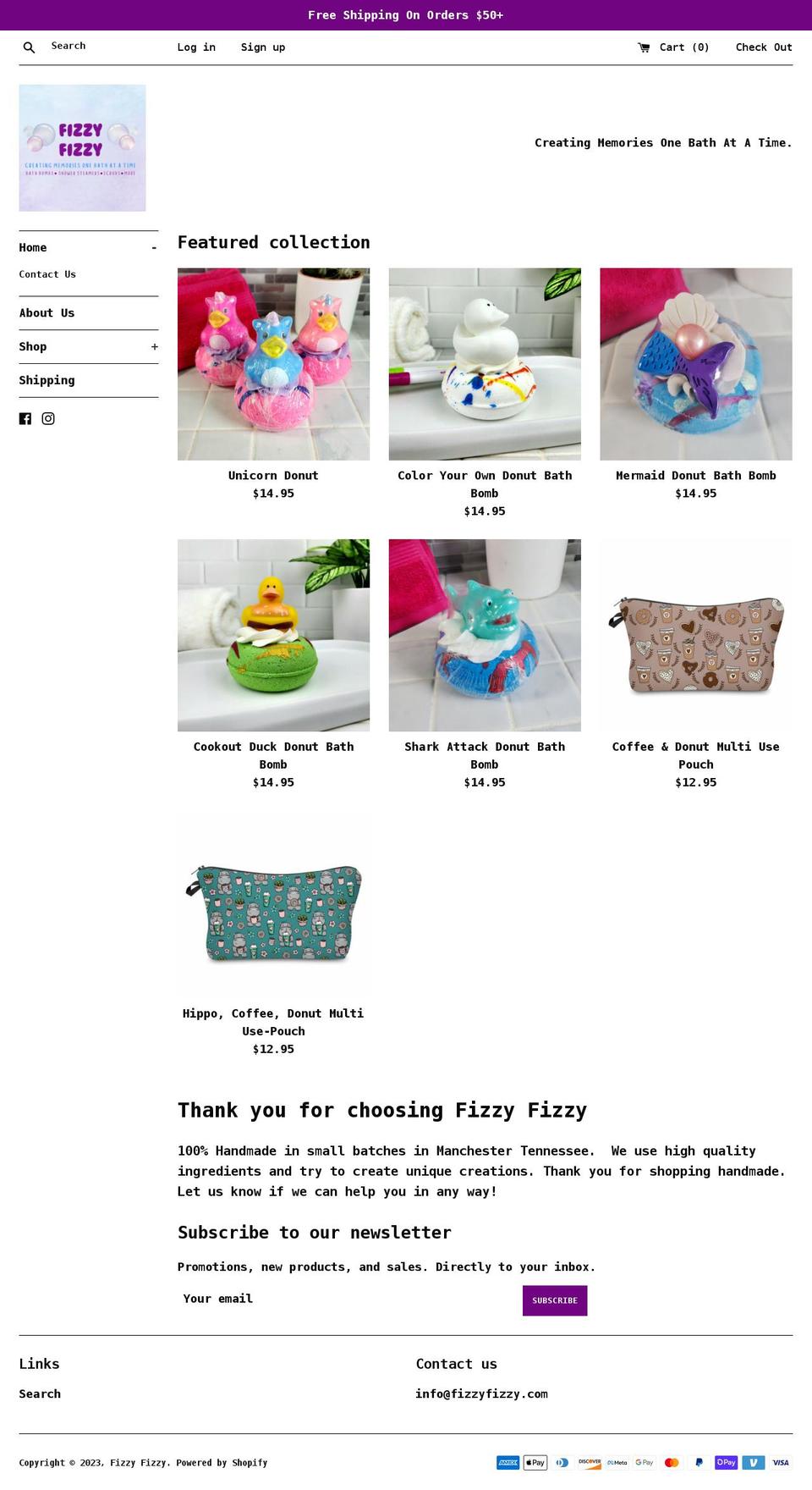 fizzyfizzy.com shopify website screenshot