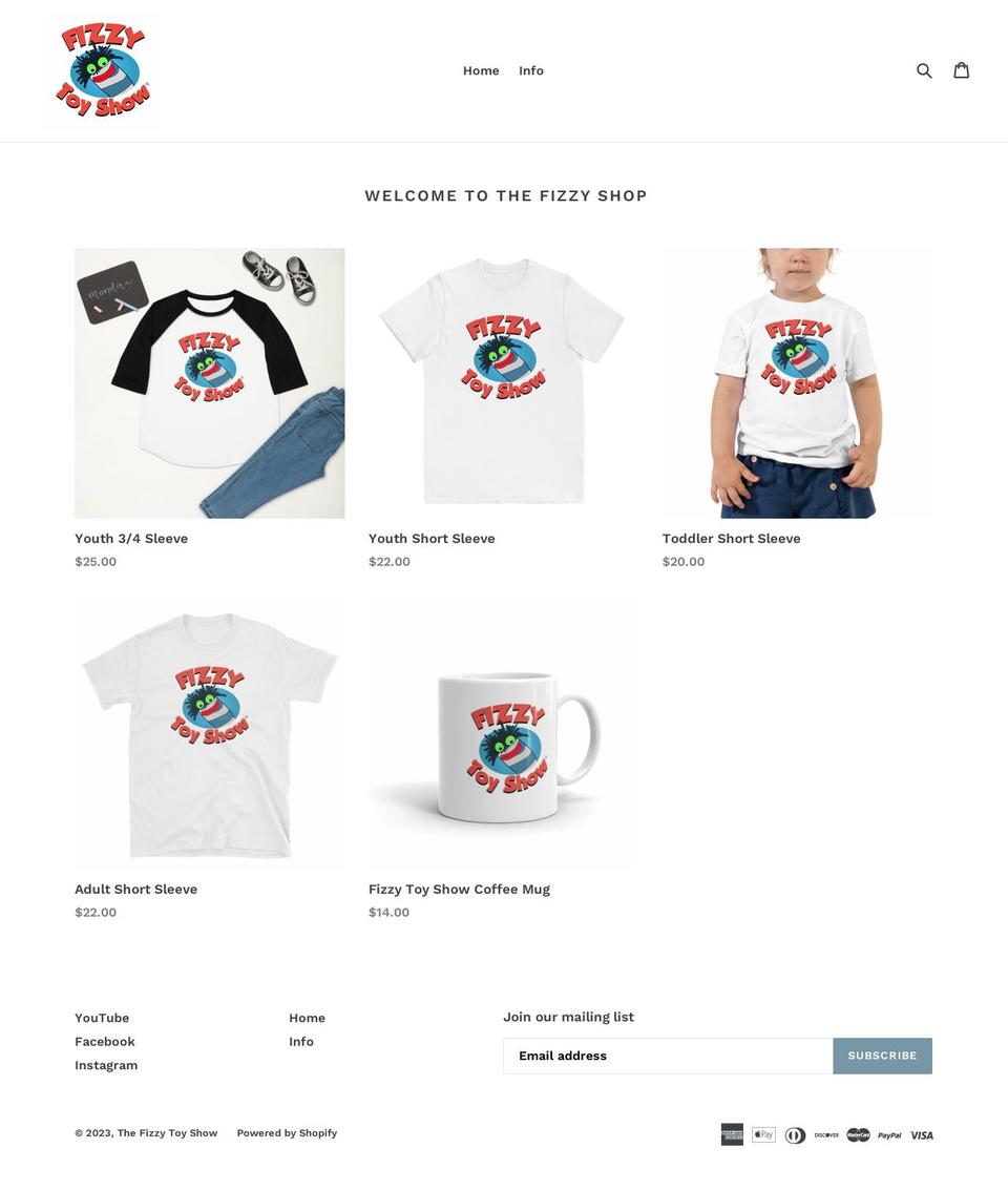 fizzykidtoys.com — Shopify storefront screenshot