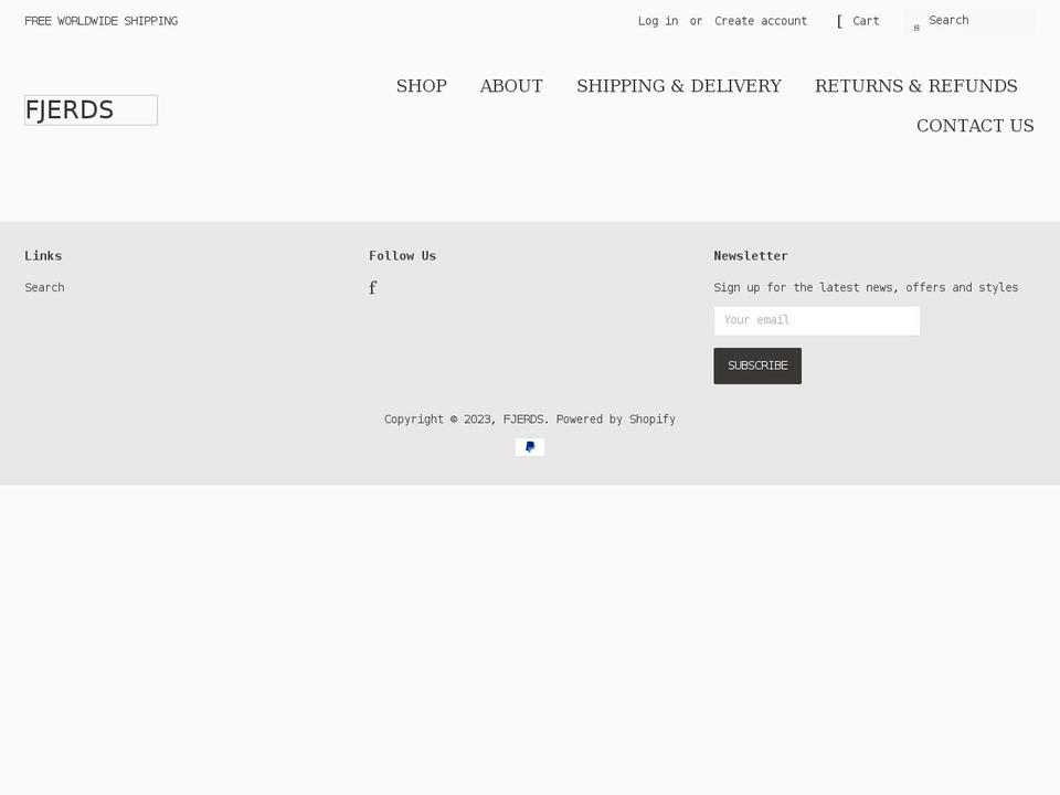 fjerds.com shopify website screenshot