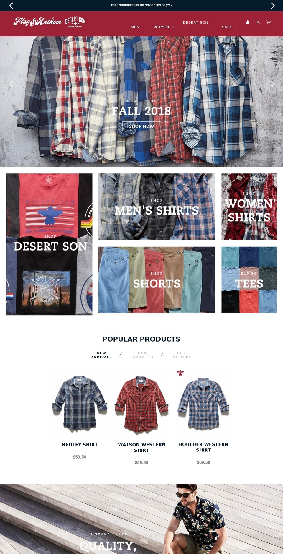flagandanthemclothing.com — Shopify storefront screenshot