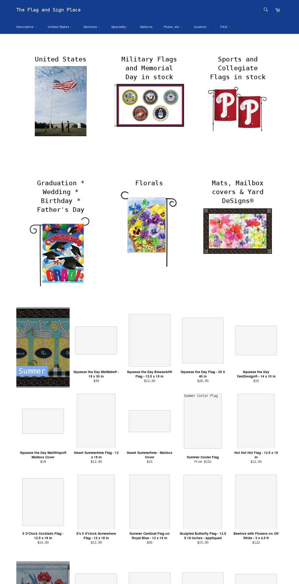 flagandsignplace.com shopify website screenshot