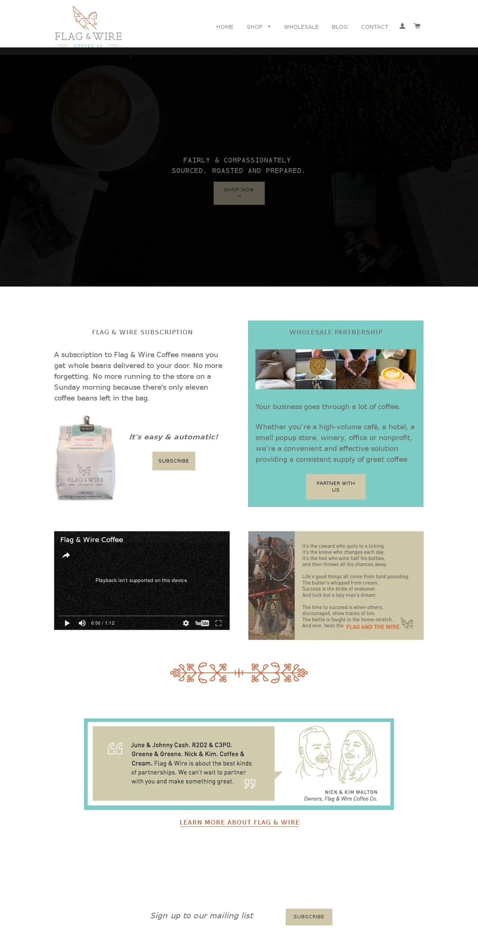 flagandwire.com shopify website screenshot