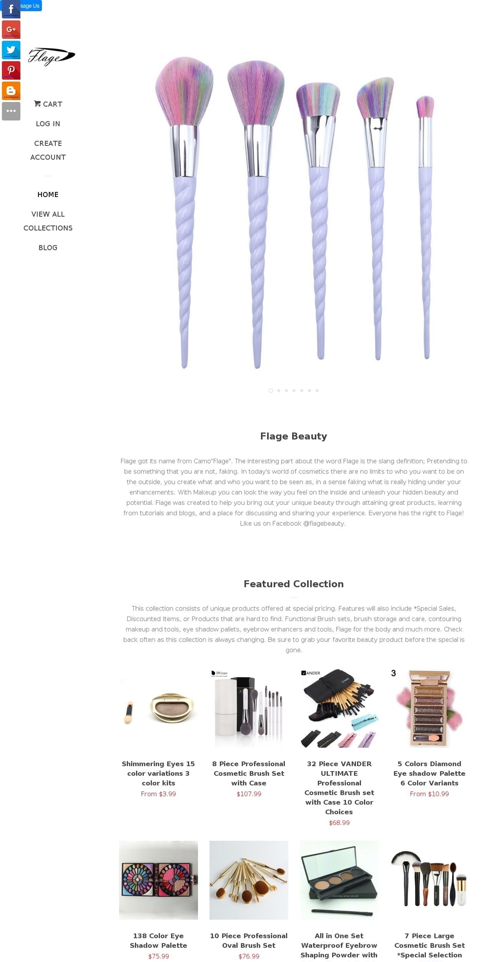 flagebeauty.com — Shopify storefront screenshot