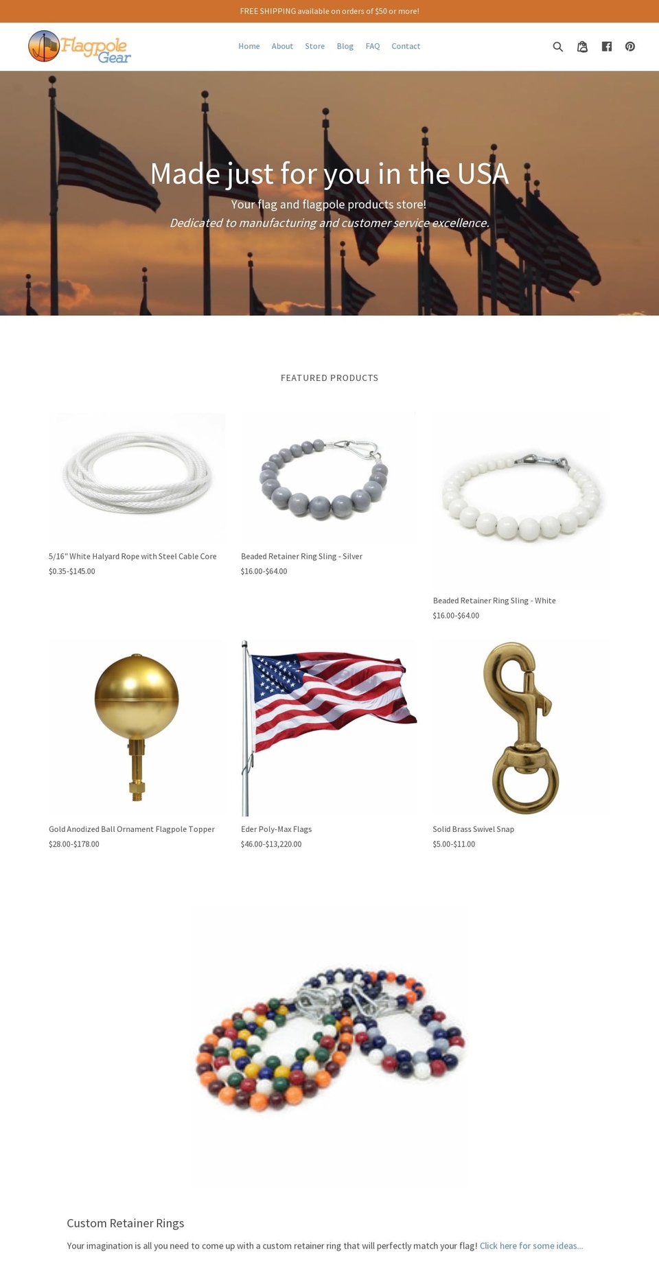 flagpolegear.com — Shopify storefront screenshot