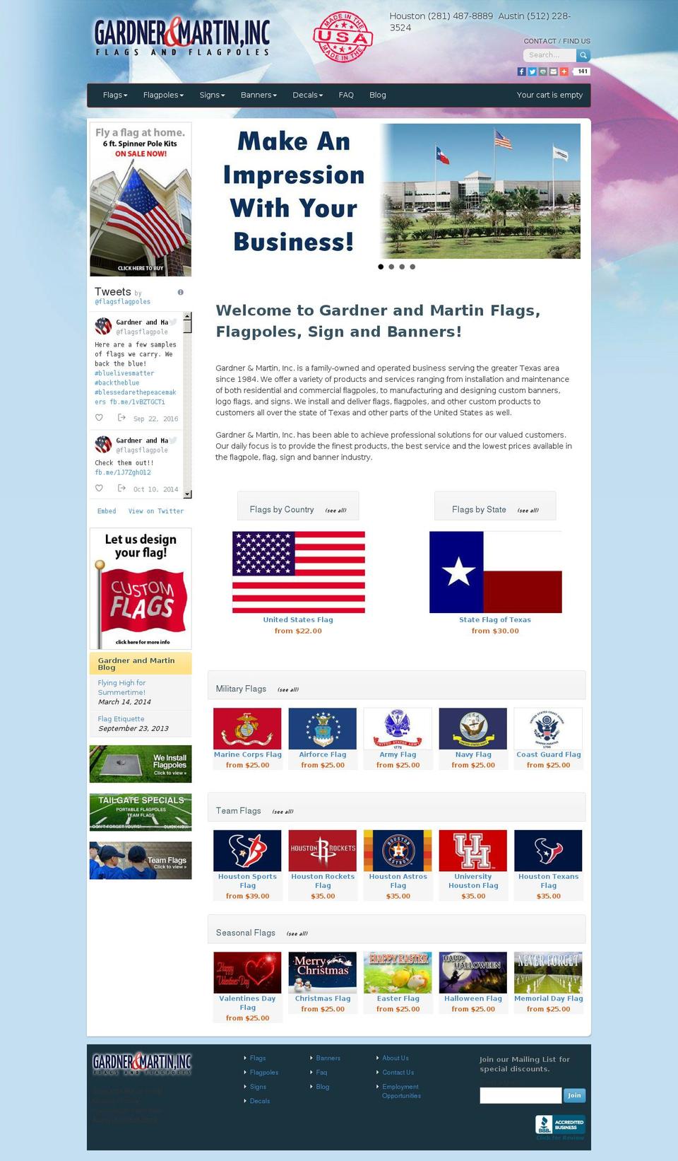 G\u0026M Responsive AlexanderWaldrop Shopify theme site example flagpoleofhouston.com