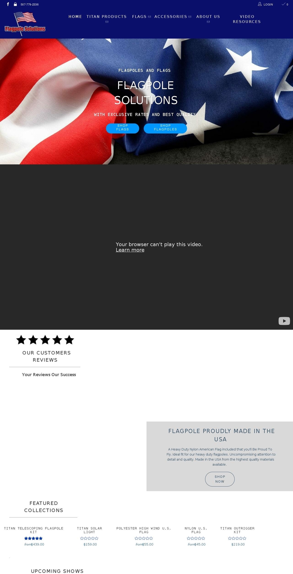 flagpolesolutions.com shopify website screenshot