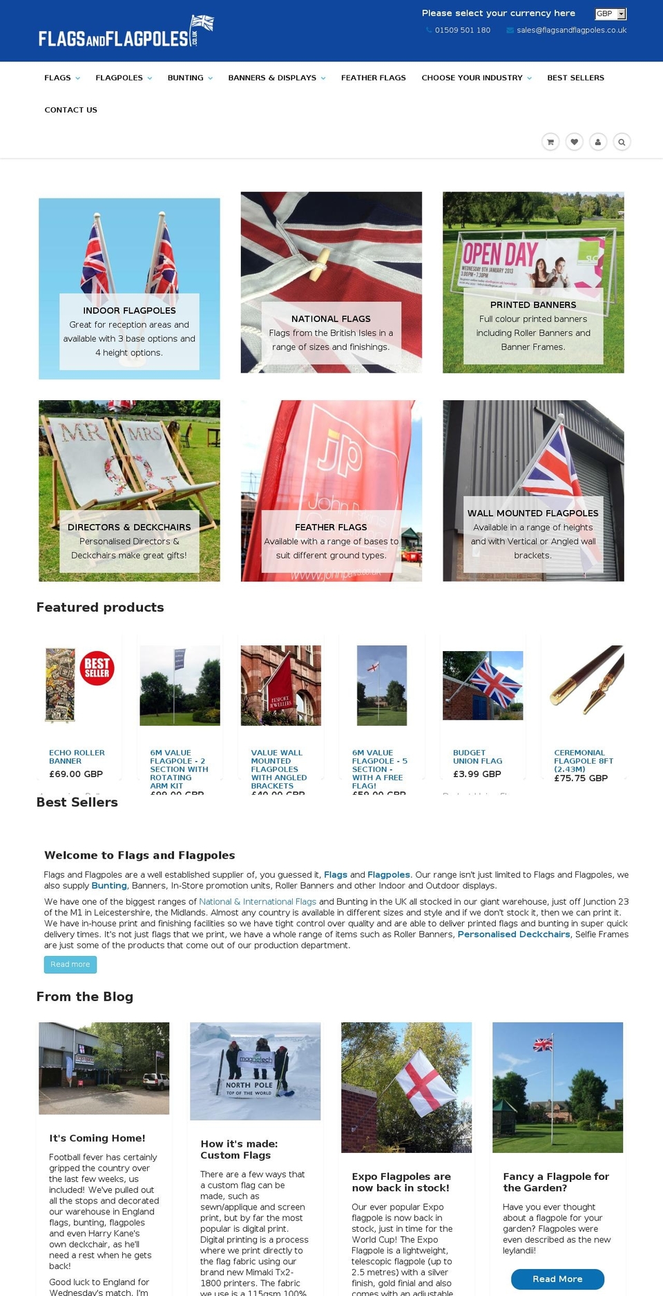 flagsandflagpoles.eu shopify website screenshot