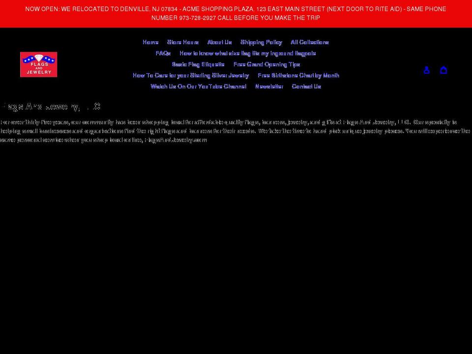 flagsandjewelry.com shopify website screenshot