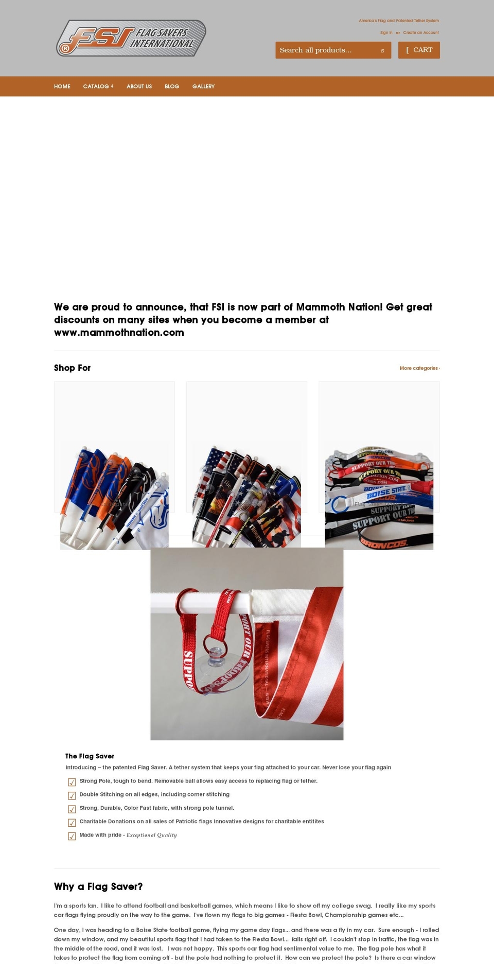 flagsaversintl.com shopify website screenshot