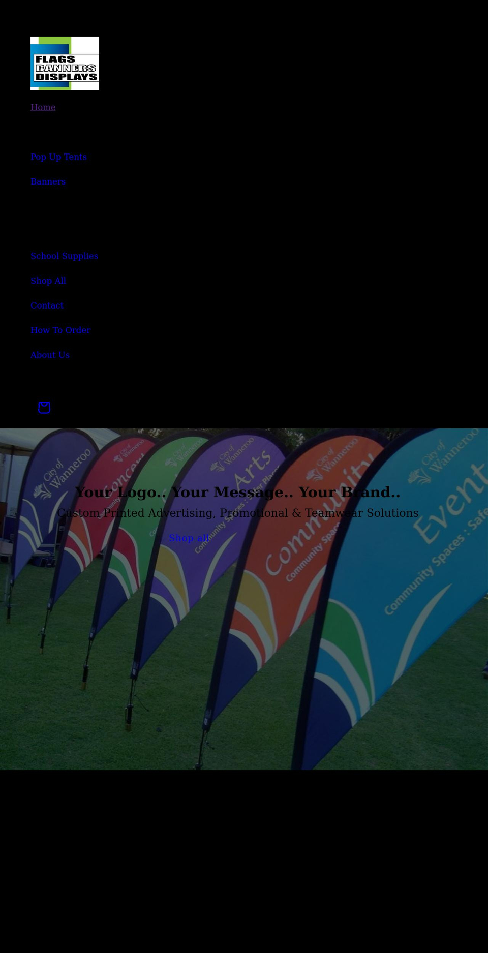 flagsbannersdisplays.co.nz shopify website screenshot