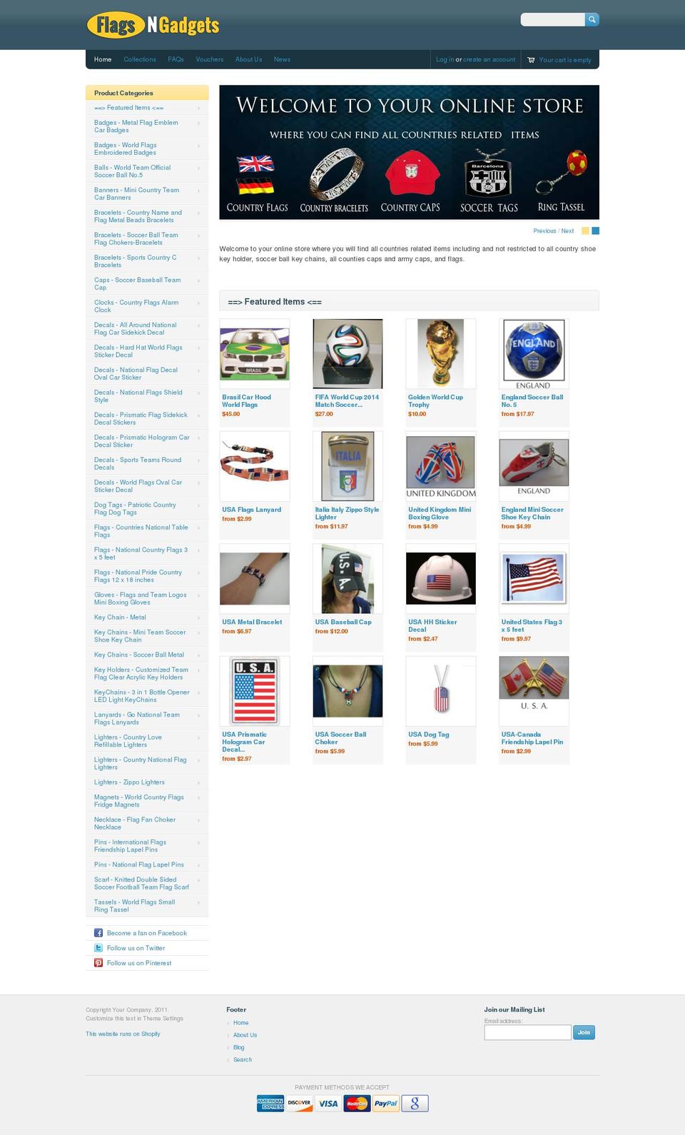 flagsngadgets.com shopify website screenshot