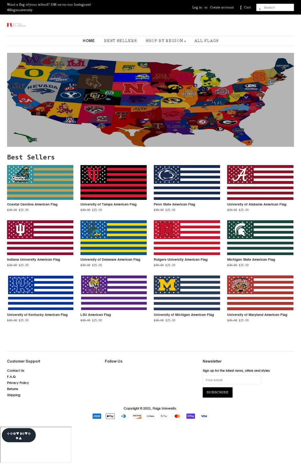 flagsuniversity.com shopify website screenshot