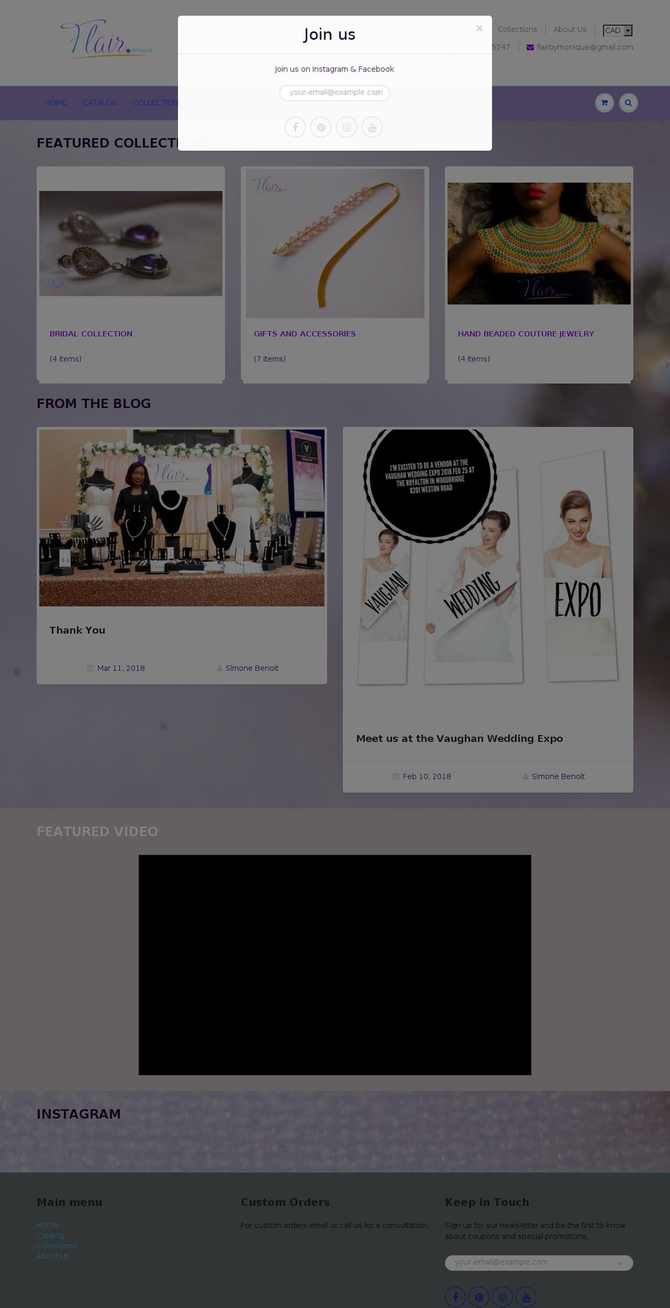 flairbymonique.com — Shopify storefront screenshot