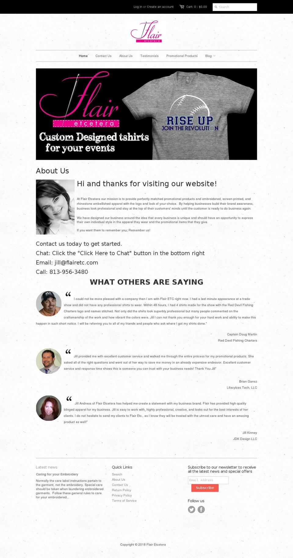 flairetc.com — Shopify storefront screenshot