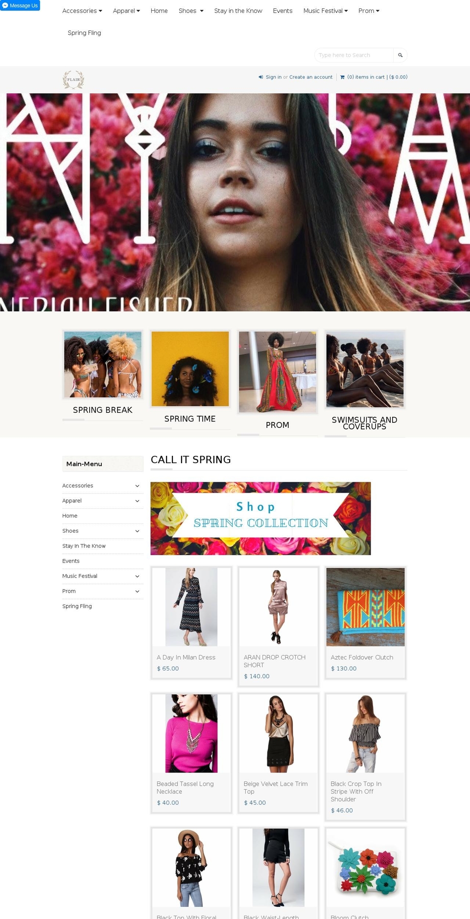 flairout.com shopify website screenshot